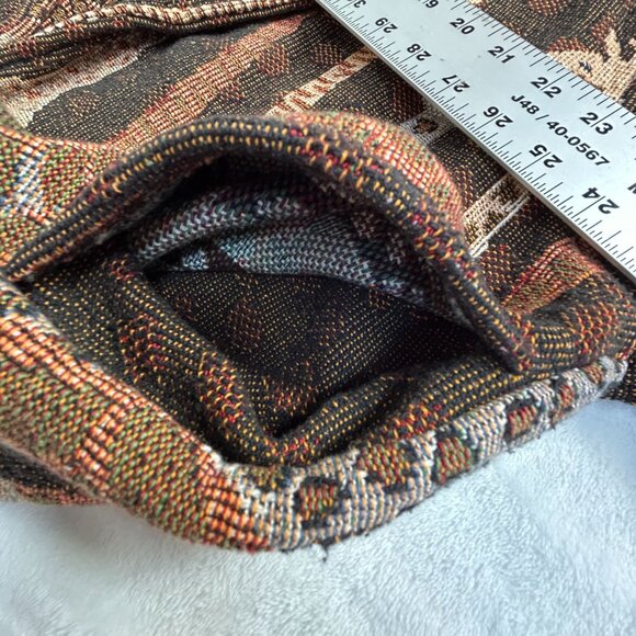 Painted Pony Women's Medium Giraffe Tapestry Cropped Blazer Jacket Brown Pockets - Picture 10 of 11